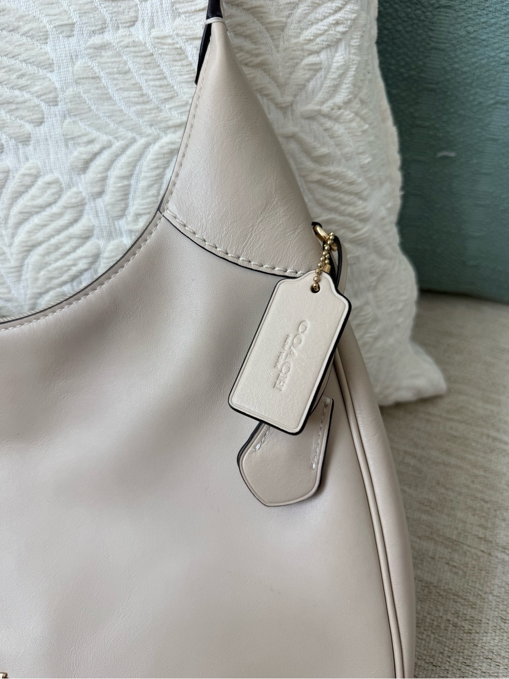 Coach Ella Leather Hobo in Light Beige - Picture 4 of 7